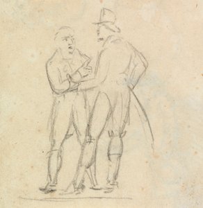 Estudo de Dois Homens em Pé, Enquanto em Conversa de Benjamin Robert Haydon