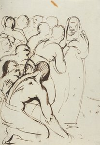 Estudo de um grupo de figuras, de joelhos e de pé de Benjamin Robert Haydon