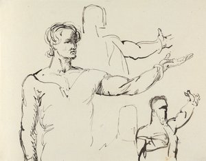 Estudo de um Homem com Braço Extendido de Benjamin Robert Haydon