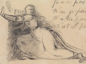 Estudo de uma Mulher a Enganar os Seus Joelhos de Benjamin Robert Haydon
