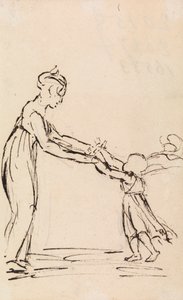 Estudo de uma Mulher e de uma Criança a brincar de Benjamin Robert Haydon