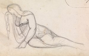 Estudo de uma Mulher numa Reclina Parcial de Benjamin Robert Haydon
