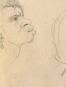 Estudo do Rosto de uma Mulher Étnica, em Perfil, Brincos de Vestir de Benjamin Robert Haydon
