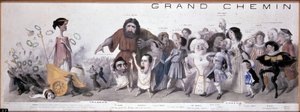 Le grand chemin de la posterity: representação da tragédia e da comédia - Litografia de Benjamin Roubaud, Maison de Balzac, Paris