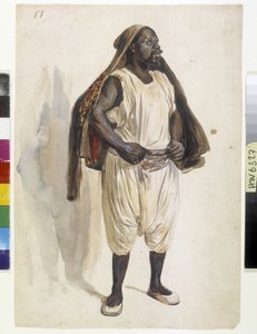Orientalistas: representação de um Biskry, porteiro em Argel (ilustração)