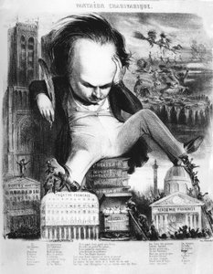 Victor Hugo (1802 - 1885), escritor francês, Caricatura de Benjamin.