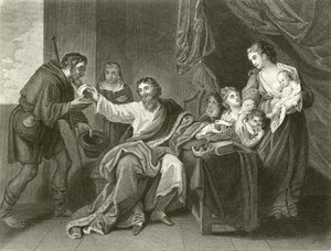 Alfred dividindo o pão de Benjamin West