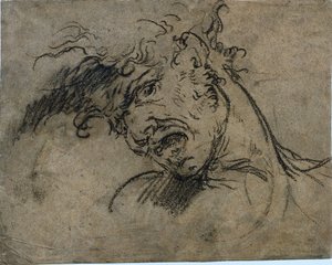 Cabeça de um homem gritando (reto) de Benjamin West