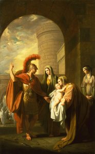 Hector a tirar uma licença da Andromache de Benjamin West