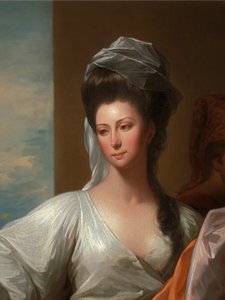 O criado de Isaac a atar a pulseira no braço de Rebeca de Benjamin West