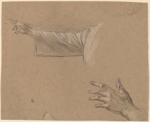 Estudo de um braço direito e uma mão esquerda de Benjamin West