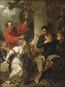 The Damsel and Orlando, c.1793 (óleo sobre tela) de Benjamin West