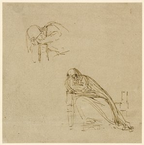 Dois esboços de uma mulher a chorar de Benjamin West
