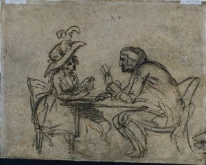 Cartas de baralho mulher e homem (verso) de Benjamin West
