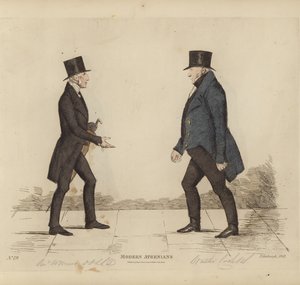 Eminentes Edimburgos, também conhecidos como atenienses modernos, Rev William Muir, LLD, DD, Igreja de St Stephen, Walter Cook, Esq, Writer to the Signet (gravura colorida) de Benjamin William Crombie