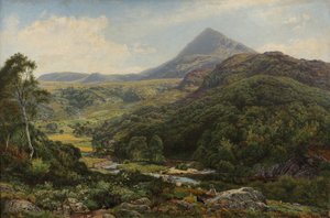 Vale tranquilo entre as colinas galesas, 1860 de Benjamin Williams Leader