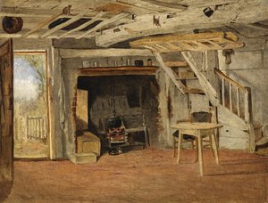 Estudo do interior de uma casa de campo, c.1869 de Benjamin Williams Leader