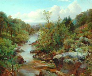 Paisagem galesa de Benjamin Williams Leader