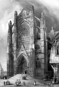 O transepto sul da Catedral de Beauvais, França, 1836. de Benjamin Winkles