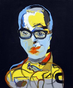 50 Grandes Escritores da História: Bret Easton Ellis, 2015 (óleo e acrílico sobre tela) de Benoit Erwann Boucherot
