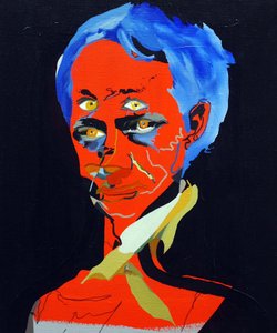 50 Grandes Escritores da História: Charles Baudelaire, 2015 (óleo e acrílico sobre tela) de Benoit Erwann Boucherot