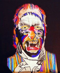 50 Grandes Escritores da História: Charles Bukowski, 2015 (óleo e acrílico sobre tela) de Benoit Erwann Boucherot