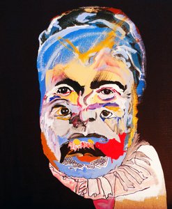 50 Grandes Escritores da História: Ernest Hemingway, 2015 (óleo e acrílico sobre tela) de Benoit Erwann Boucherot