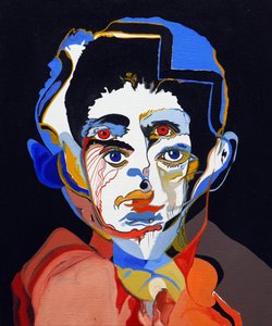 50 Grandes Escritores da História: Franz Kafka, 2015 (óleo e acrílico sobre tela)