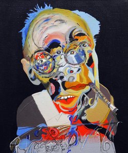 50 Grandes Escritores da História: Henry Miller, 2015 (óleo e acrílico sobre tela) de Benoit Erwann Boucherot