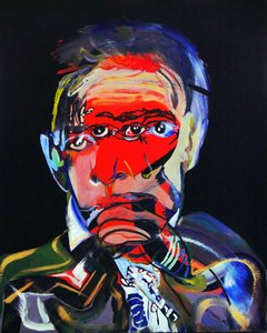 50 Grandes Escritores da História : Juan Rulfo, 2015 (óleo e acrílico sobre tela) de Benoit Erwann Boucherot