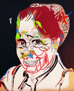 50 Grandes Escritores da História: Marguerite Yourcenar, 2015 (óleo e acrílico sobre tela) de Benoit Erwann Boucherot