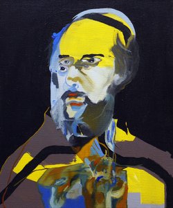 50 Grandes Escritores da História : Paul Verlaine, 2015 (óleo e acrílico sobre tela) de Benoit Erwann Boucherot