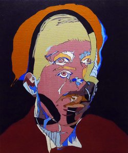 50 Grandes Escritores da História: Simone de Beauvoir, 2015 (óleo e acrílico sobre tela) de Benoit Erwann Boucherot