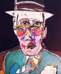 50 Grandes Escritores da História: William S. Burroughs, 2015 (óleo e acrílico sobre tela) de Benoit Erwann Boucherot