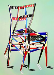 Chaise - superleggera, segundo Gio Ponti, 2016 (óleo sobre tela de linho) de Benoit Erwann Boucherot