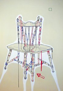 Chaise manifeste, 2023 (óleo e acrílico sobre tela mista) de Benoit Erwann Boucherot