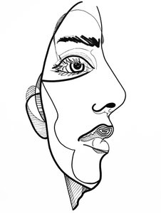 Entre deux 1, 2019 (tinta sobre papel) de Benoit Erwann Boucherot