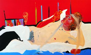 Olympia gainsbourienne, 2017 (óleo e acrílico sobre tela) de Benoit Erwann Boucherot