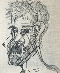 Surautoportrait main levée, 2017 (óleo sobre tela) de Benoit Erwann Boucherot