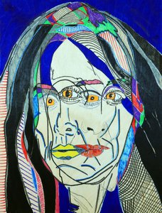 Surportrait : Fanie Demeule, 2019 (óleo e acrílico sobre painel de madeira) de Benoit Erwann Boucherot