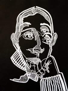 Surportrait : Joyce Carol Oates, 2021 (acrílico sobre papel) de Benoit Erwann Boucherot