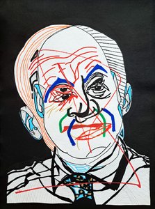 Surportrait : Oscar Niemeyer, 2022 (acrílico sobre papel) de Benoit Erwann Boucherot