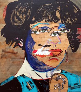 Surportrait : Whitney Houston, 2020 (óleo e acrílico sobre madeira) de Benoit Erwann Boucherot