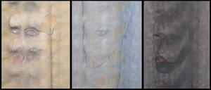 Autorretrato triplo, 2000 (óleo sobre 3 telas justapostas) de Benoit Erwann Boucherot