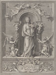 Madonna de Loreto, dentro de um nicho com um anjo de cada lado, 1650-1724. de Benoît Farjat