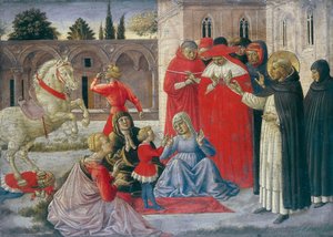 Milagre de São Domingos São Domingos Restaurando Napoleone Orsini à Vida, ca 1462.
