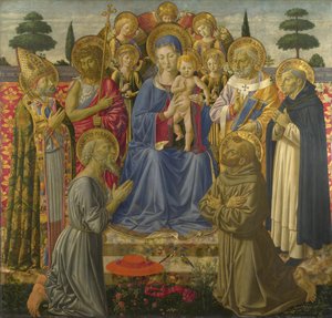 A Virgem e o Menino entronizados entre Anjos e Santos, 1460