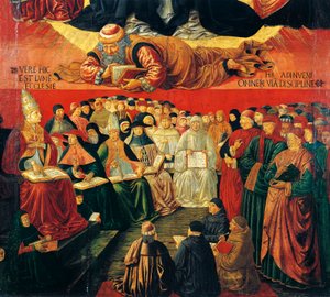 O filósofo árabe Averroes, detalhe do Triunfo de São Tomás de Aquino de Benozzo di Lese di Sandro Gozzoli