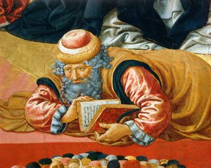 O filósofo árabe Averroes, detalhe do Triunfo de São Tomás de Aquino de Benozzo di Lese di Sandro Gozzoli