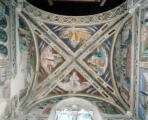 Episódios da Vida de Santo Agostinho, do teto do coro, 1463-65 de Benozzo di Lese di Sandro Gozzoli